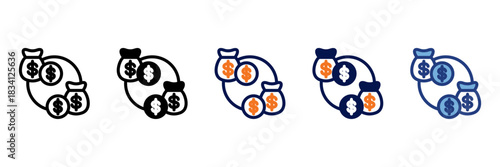Refund Icon Set With Multiple Styles Vector Illustration