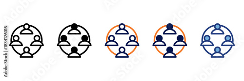 Networking Icon Set With Multiple Styles Vector Illustration