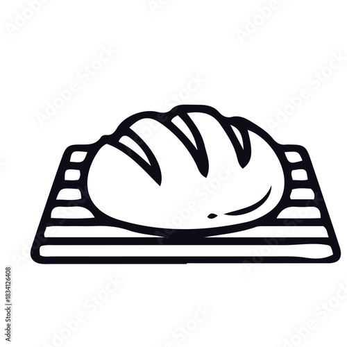 kneading dough cooking,baking icon, bakery outline black and white vector design 