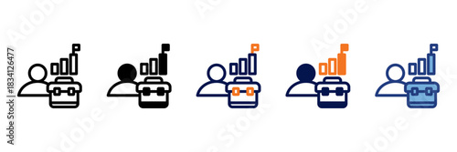 Career Icon Set With Multiple Styles Vector Illustration