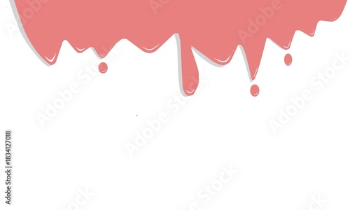 Cute Simple Pink Paint Drip Border for Background Template Decoration