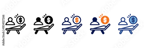 Passive Income Icon Set With Multiple Styles Vector Illustration