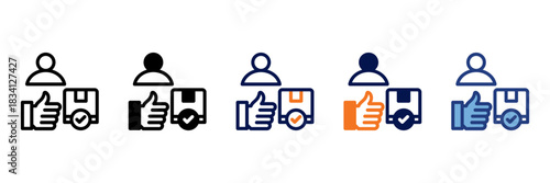 Endorsement Icon Set With Multiple Styles Vector Illustration