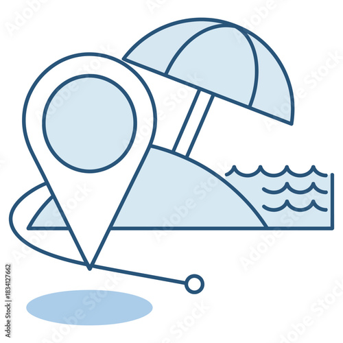 Holiday destination icon in vector style