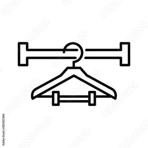 Clothing Hanger and Rack Outline Icon