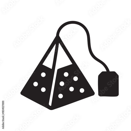 Tea bag silhouette beverage hot herbal drink flavor brewing cup healthy time