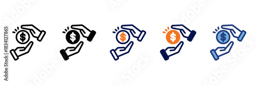 Salary Icon Set With Multiple Styles Vector Illustration