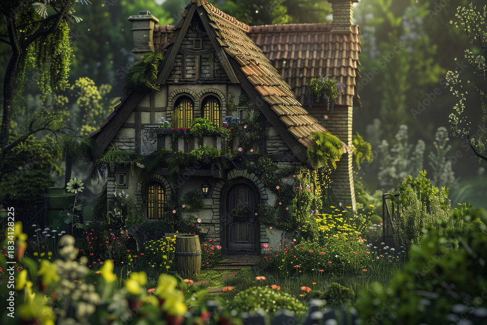 Fototapeta premium old house in the park