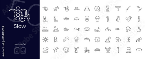 Slow Line Editable Icons set