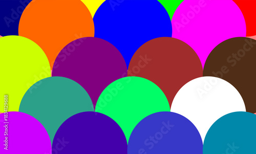 Obraz na plátně Abstract colorful semi-circle geometric pattern background.