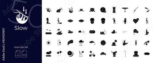 Slow Solid Editable Icons set