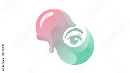 Unique logo with a melting sweet shape and stylized eye