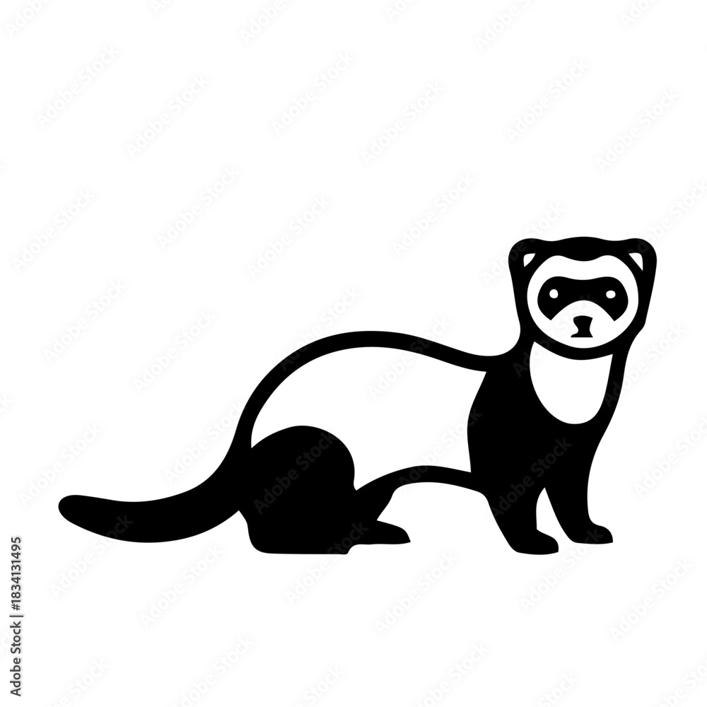 Fototapeta premium Pet animal icon black and white vector design 