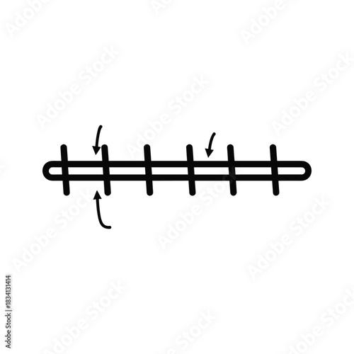 Hand Sewing Stitch Diagram with Directional Arrows