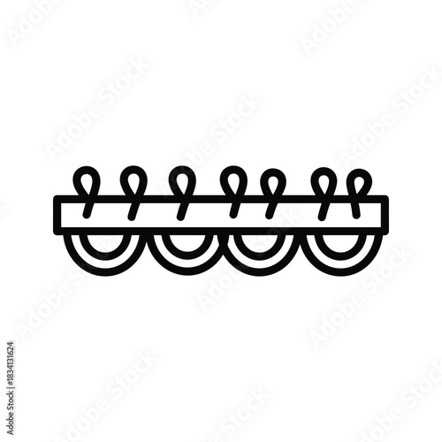 Decorative Element with Loops and Scalloped Design