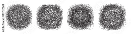 Set of black scribble textures for creative design backgrounds