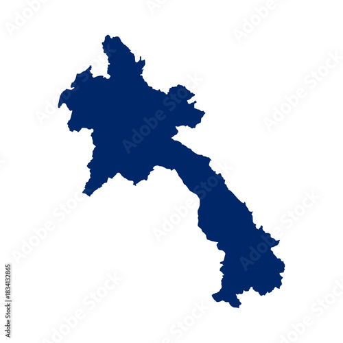 Laos blue map. Laos map vector. Laos map on white background