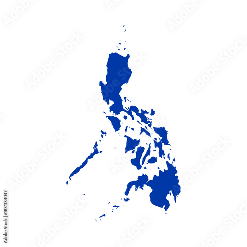 Philippine blue silhouette map. Philippine map vector. Philippine map on white background
