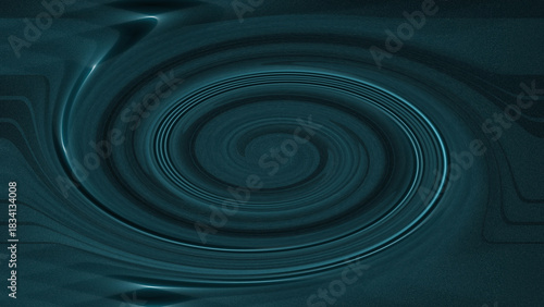 Teal textured background with hypnotic spiral effect.