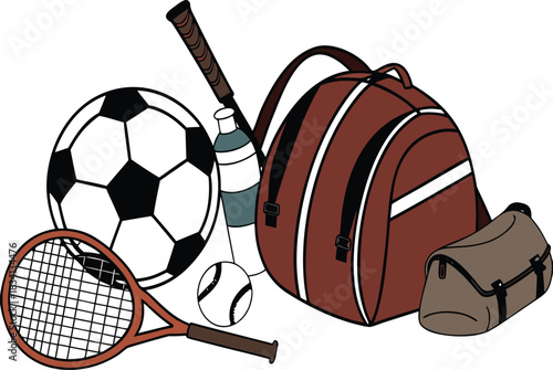 tennis ball and racket