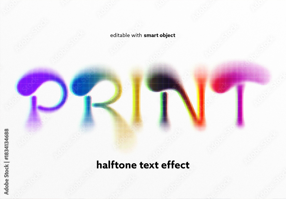 Halftone Text Effect Stock Template | Adobe Stock
