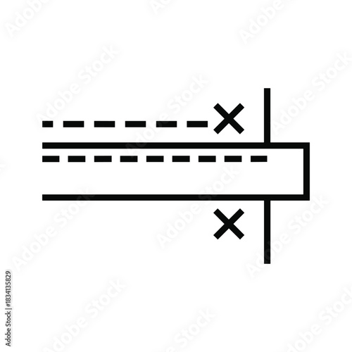 Blocked Path or Stopped Process with Error Marks Icon