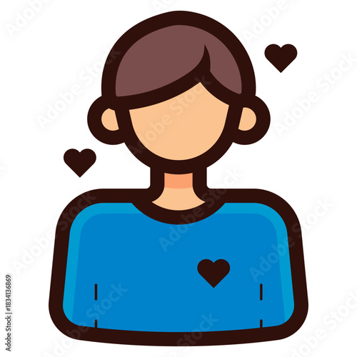 man in love icon illustration