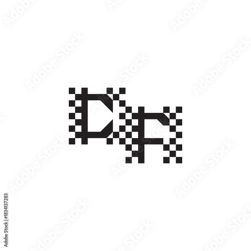Alphabet Logo Monogram Design Modern Abstract Bold CF Initial Pixel Vector Alphabet