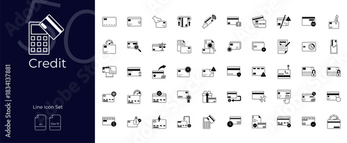 Credit Duotone Editable Icons set