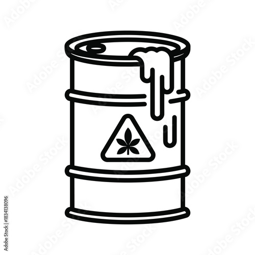 Spilling Cannabis Product Barrel Warning Icon