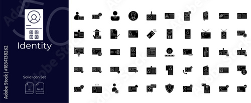 Identity Solid Editable Icons set