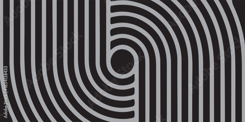 Abstract Geometric Spiral Maze Pattern in Monochrome for Modern Art and Design.vector eps10