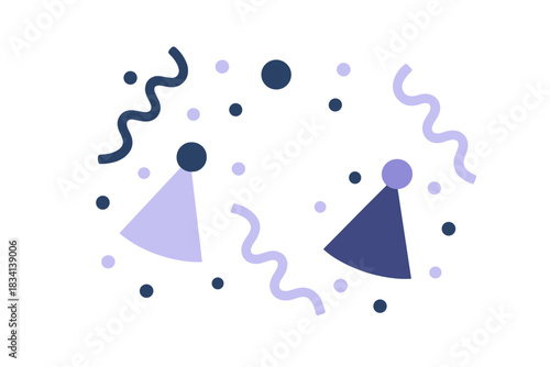 Party Essentials Layout. Party Essentials Flat Lay. Flat minimalist vector illustration of Party Essentials