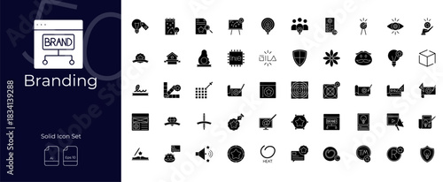 Branding Solid Editable Icons set