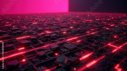 abstract pink and black dark background with soft gradient surface metal texture diagonal neon lines forming modern tech design pattern and glowing graphic style concept of digital design branding