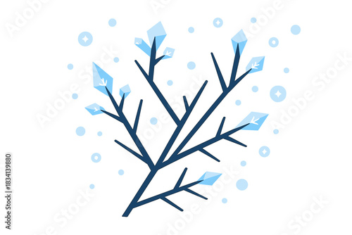Frozen Winter Twigs. Frozen Winter Twigs. Flat minimalist vector illustration of Frozen Winter Twigs.