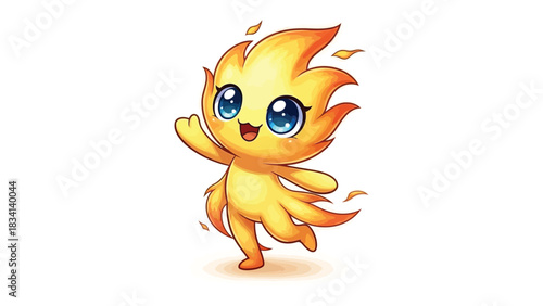 Fire Sprite: A whimsical and enchanting fire sprite dances playfully, its fiery form radiating warmth and joy, capturing the essence of magical fantasy
