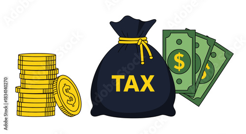 Tax money finance income financial wealth investment economy concept