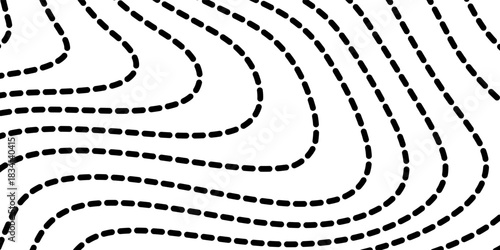 Abstract Black Dashed Line Topography Pattern For Modern Design, Visual Art, And Branding