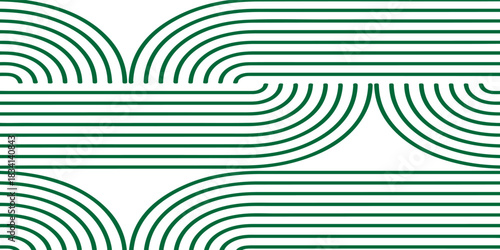 Modern Green Abstract Line Pattern With Repeating Curved Stripes for Contemporary Design