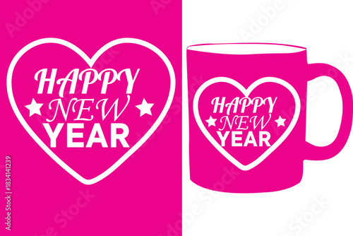 New Year love heart vector design