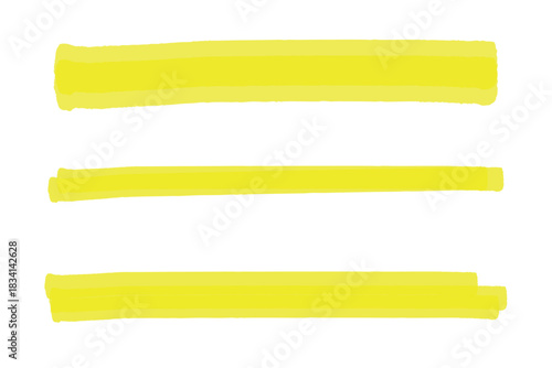 Yellow highlight brush lines vector illustration design element