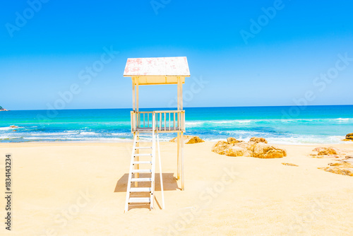 Summer beach and coconut tree scenery on Daidai Island, Lingshui, Hainan