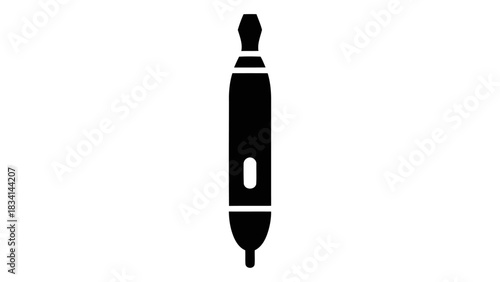 Close up silhouette of a black electric nail drill tool used for smoothing shaping and polishing fingernails and toenail