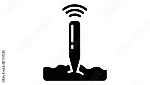 Icon representing smart farming sensors accurately tracking soil and crop conditions for modern agriculture technology