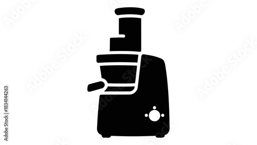 Modern black electric juicer with automated smart speed and pressure for healthy fresh juice extraction