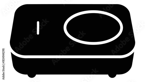 Modern black smart portable induction stove with intelligent heating for outdoor or travel cooking convenience