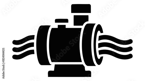Modern smart water pump icon illustrating intelligent control of water flow and fluid dynamics in industrial application