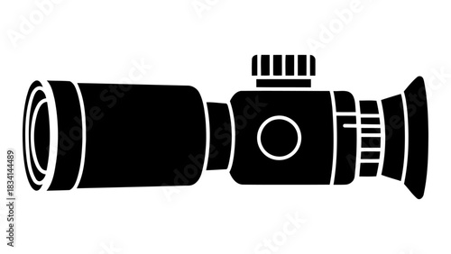 Silhouette of a thermal imaging scope designed for detecting heat signatures during night and low visibility viewing con