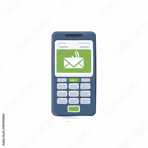 Mobile phone showing an email notification symbol on screen